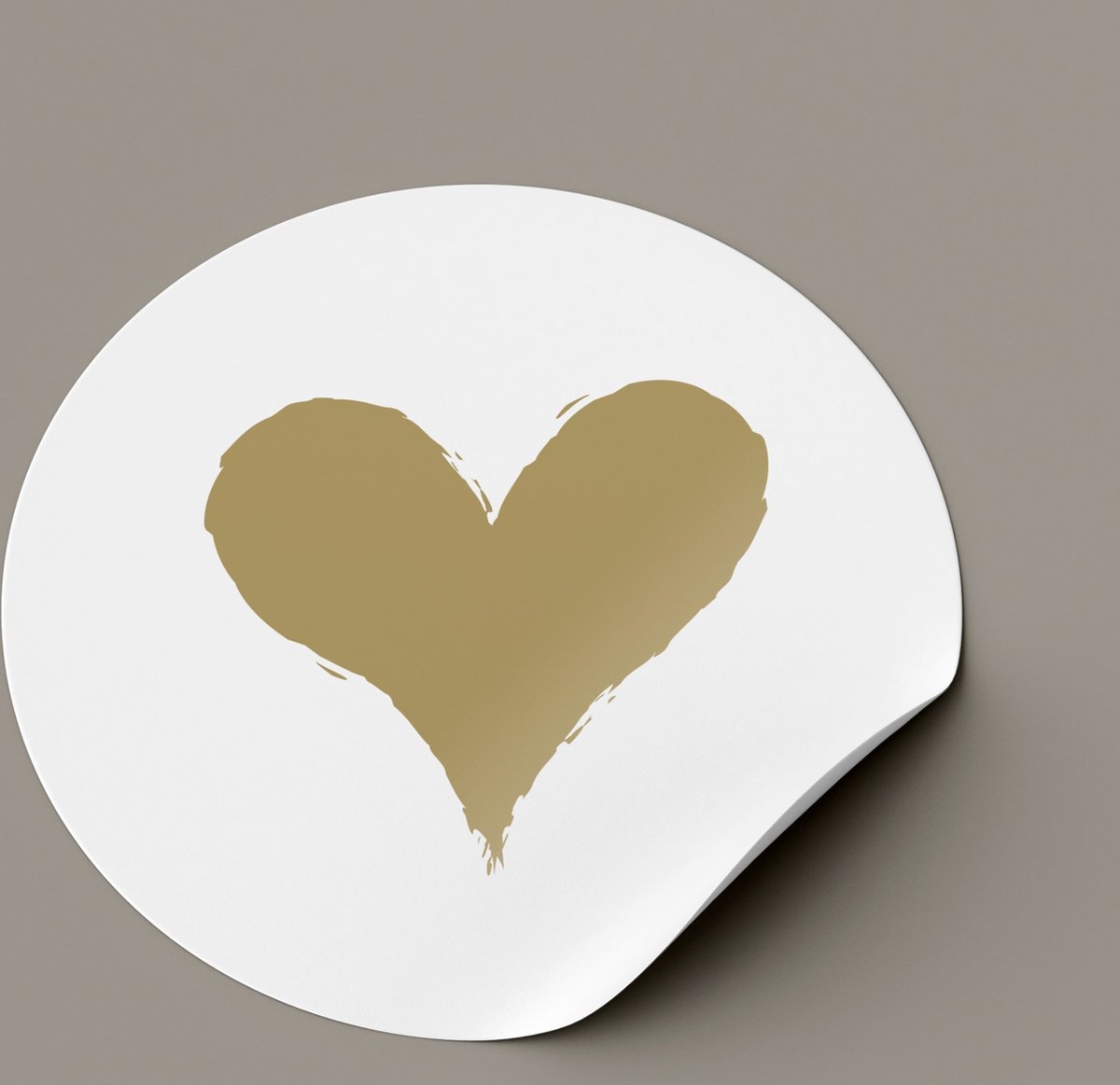 Sluitsticker - Sluitzegel - Wit met Gouden hart | Moederdag | Trouwkaart - Geboortekaart - Envelop | Goud | Hartjes - Hart | Envelop stickers | Cadeau - Gift - Cadeauzakje - Traktatie | Chique inpakken | Huwelijk - Babyshower - Kraamfeest - Kerst